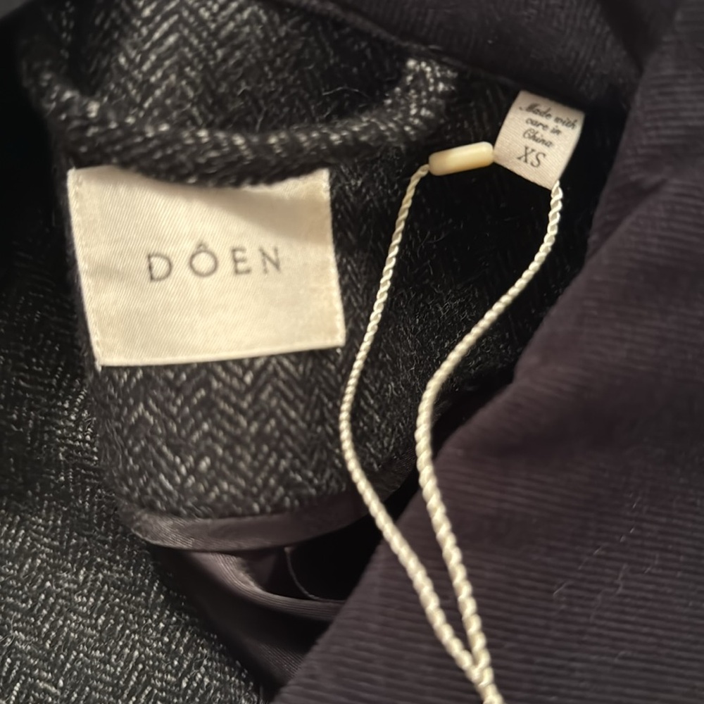 NWT Doen Charcoal Herringbone Wool Pascual Jacket - Picture 2 of 6